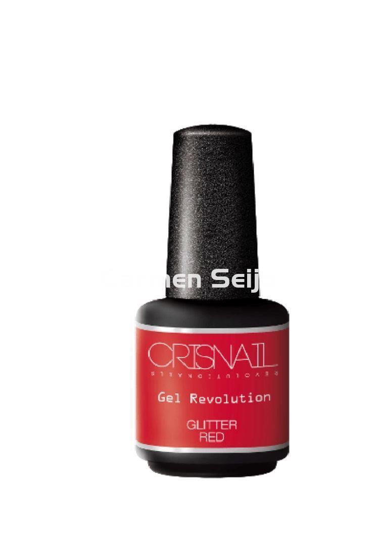 Crisnail Esmalte Permanente Purpurina Red Glitter Nº 49 Gel Revolution - Imagen 1