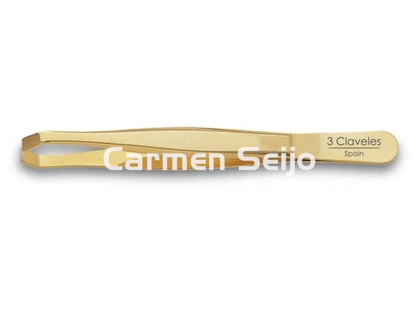 3 Claveles Pinza Depilar Dorada Cangrejo - Imagen 1