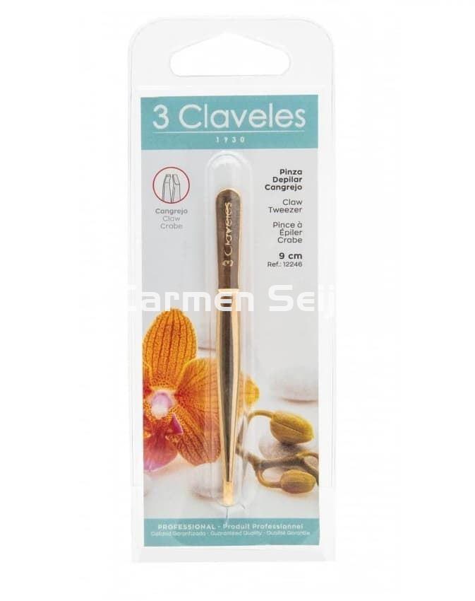 3 Claveles Pinza Depilar Dorada Cangrejo - Imagen 2