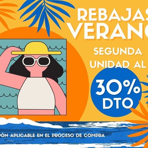 30% descuento en la segunda unidad