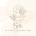 5% descuento en compras superiores a 20€