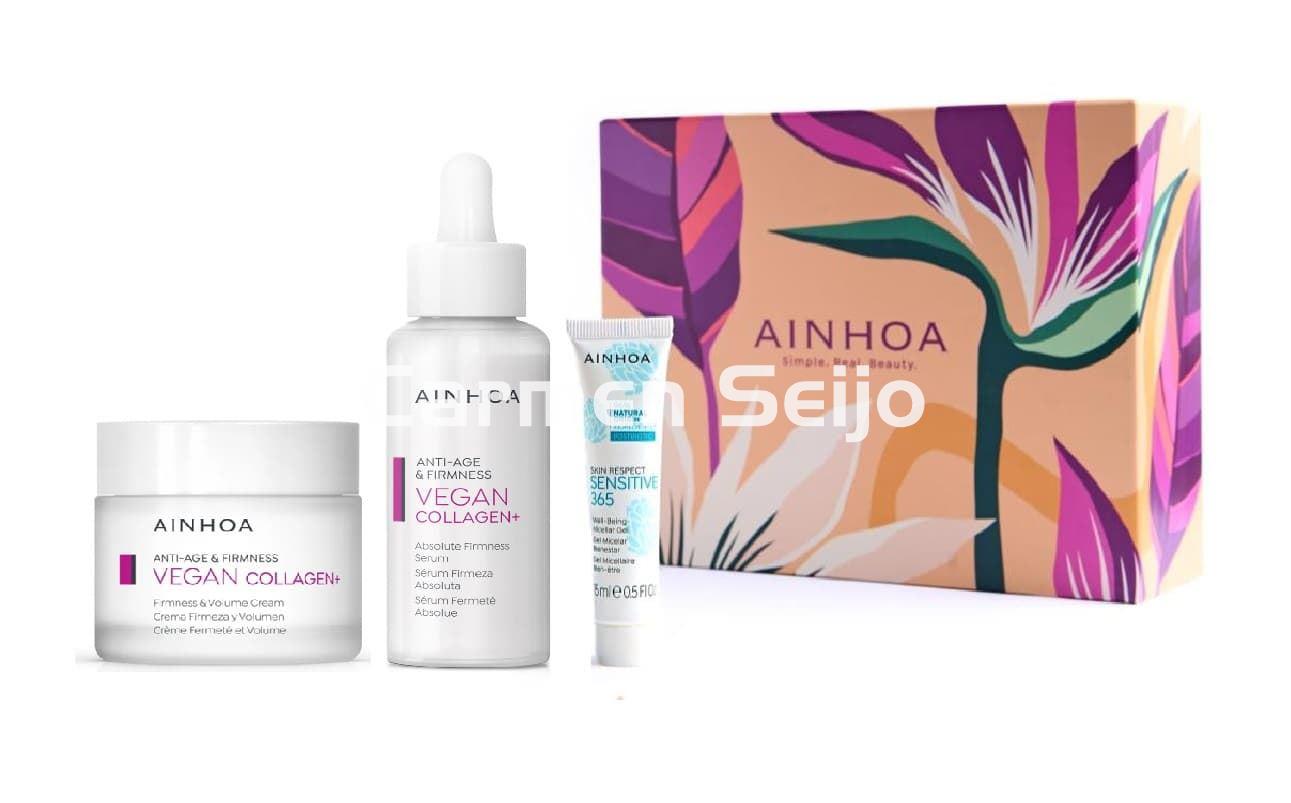 Ainhoa Cosmetics Pack Crema Firmeza & Volumen y Sérum Vegan Collagen+ - Imagen 1