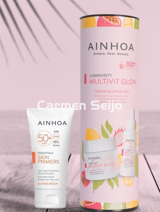 Ainhoa Cosmetics Pack Crema y Sérum Multivit Glow + Emulsión Solar SPF 50+ - Imagen 2