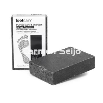 FeetCalm · Jabón Exfoliante con Piedra Pómez y Carbón - Imagen 2