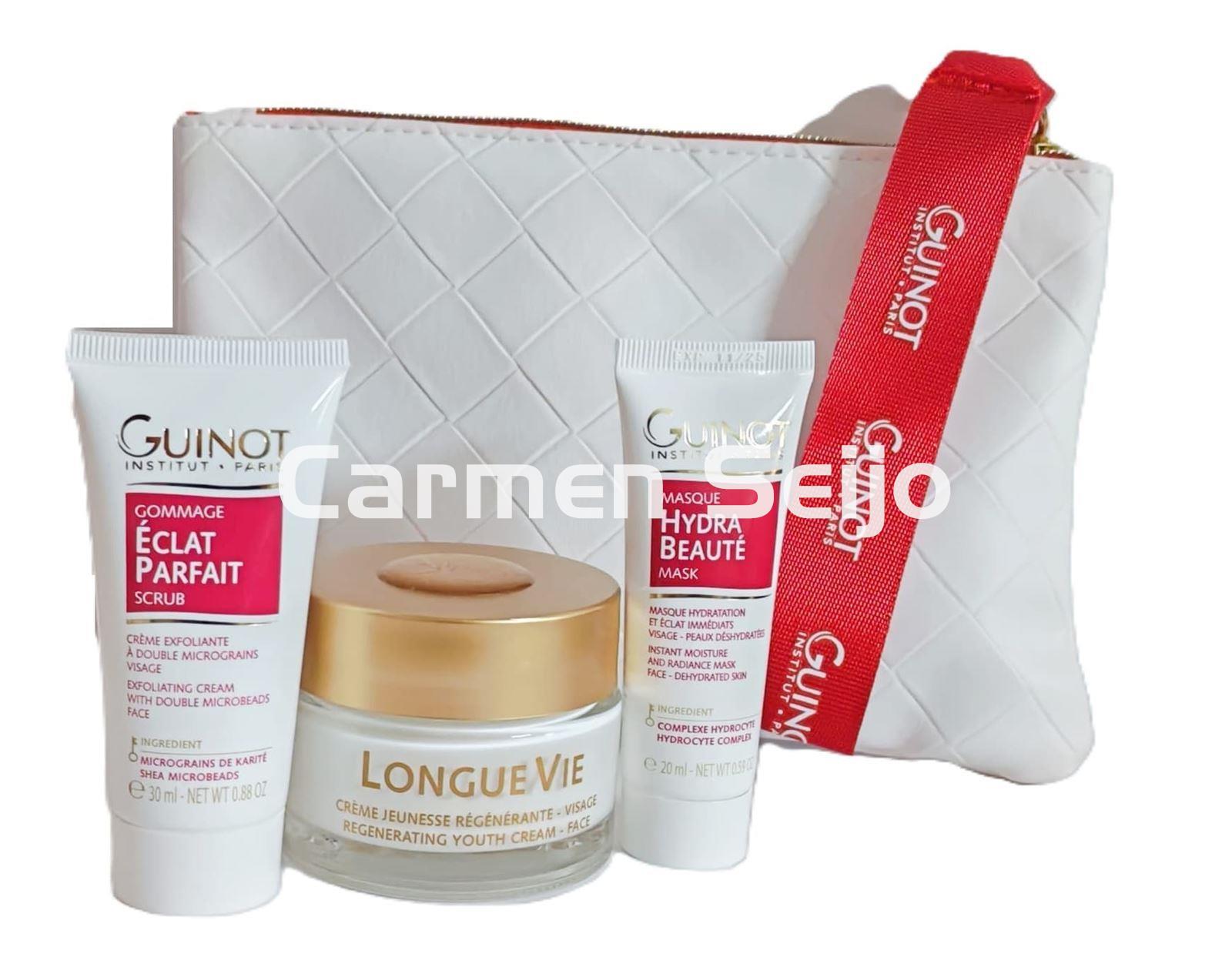 Guinot Pack Regenerador Crema Longue Vie  + Mascarilla Hydra Beauté + Gommage Éclat Parfait - Imagen 1