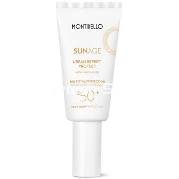 Montibello Protector Solar Facial Invisible Urban Expert Protect SPF 50+ Sun Age 50ml - Imagen 1