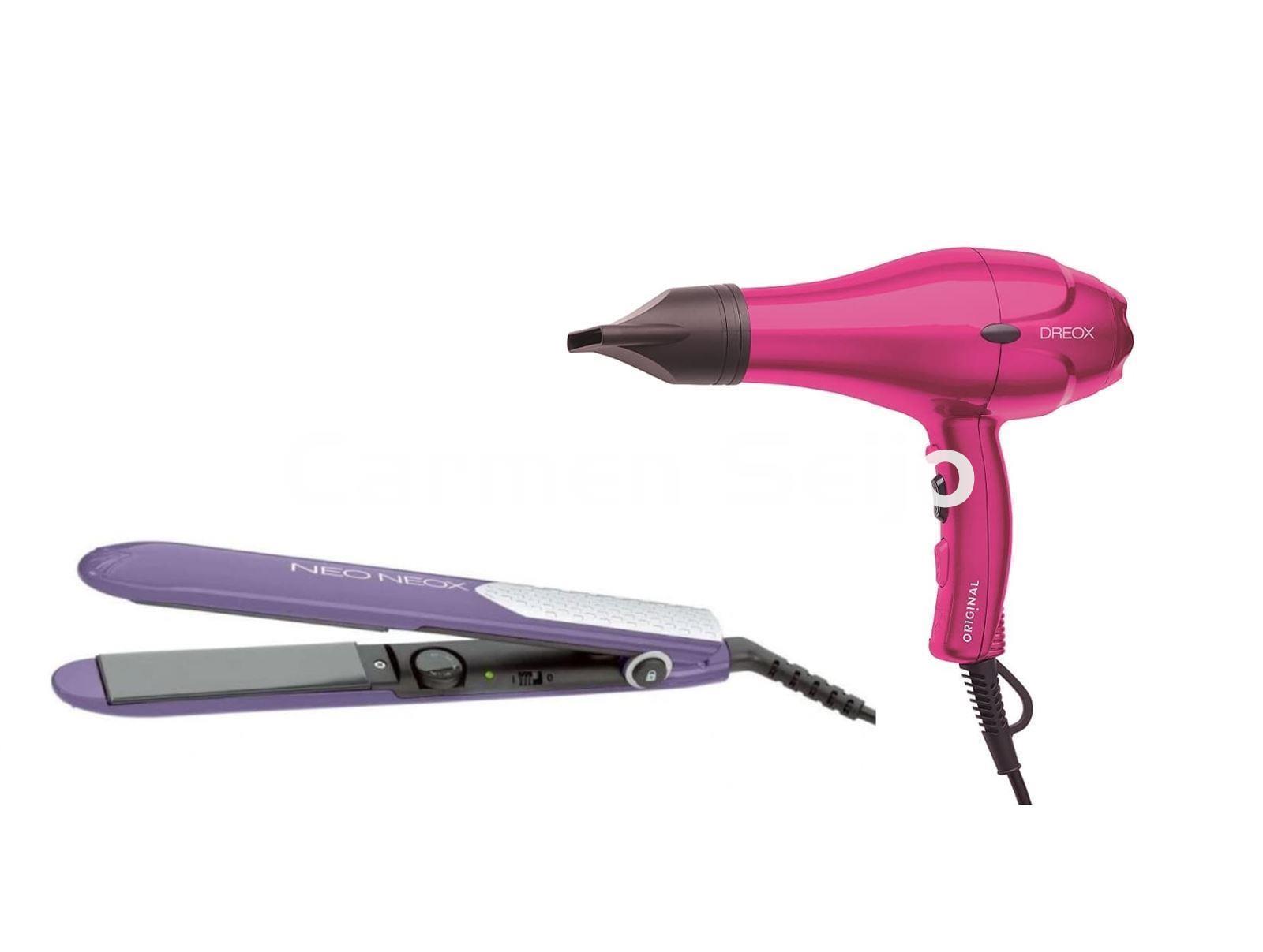 Sibel Pack Secador de Pelo Dreox Fucsia y Plancha Neo Neox Lila - Imagen 1